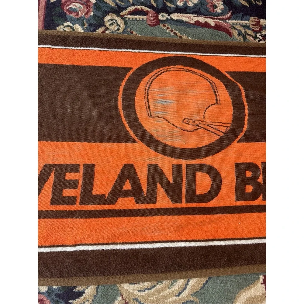 Vintage 1980's Cleveland Brown Stadium Throw Blanket 26 1/2 x 57 1/2 Beach Towel